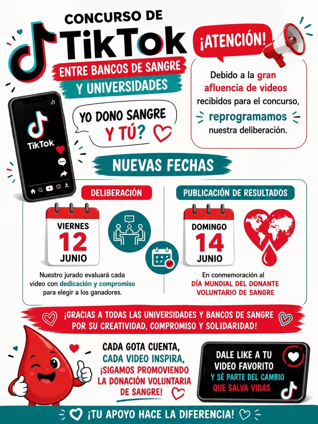Concurso de tiktok entre Bancos de Sangre