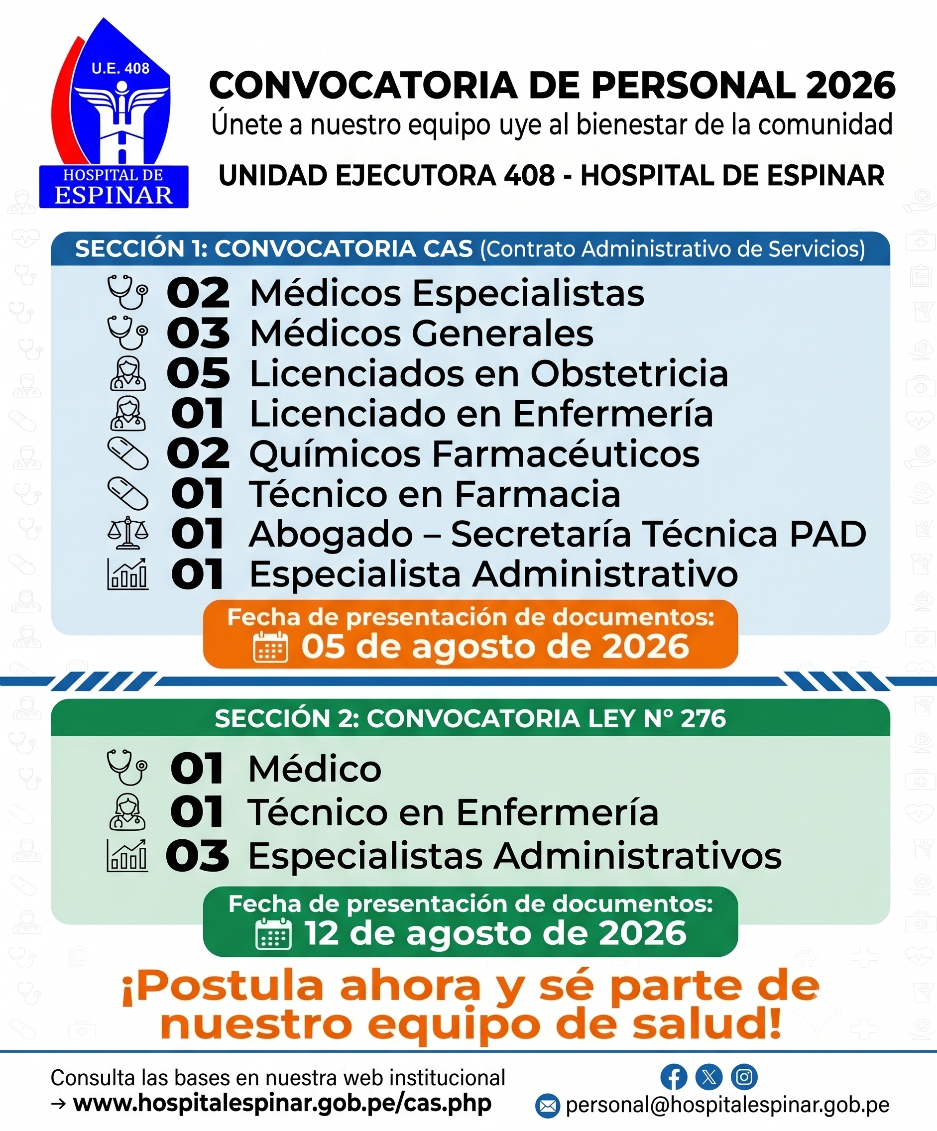 CONVOCATORIA DE PERSONAL 2026